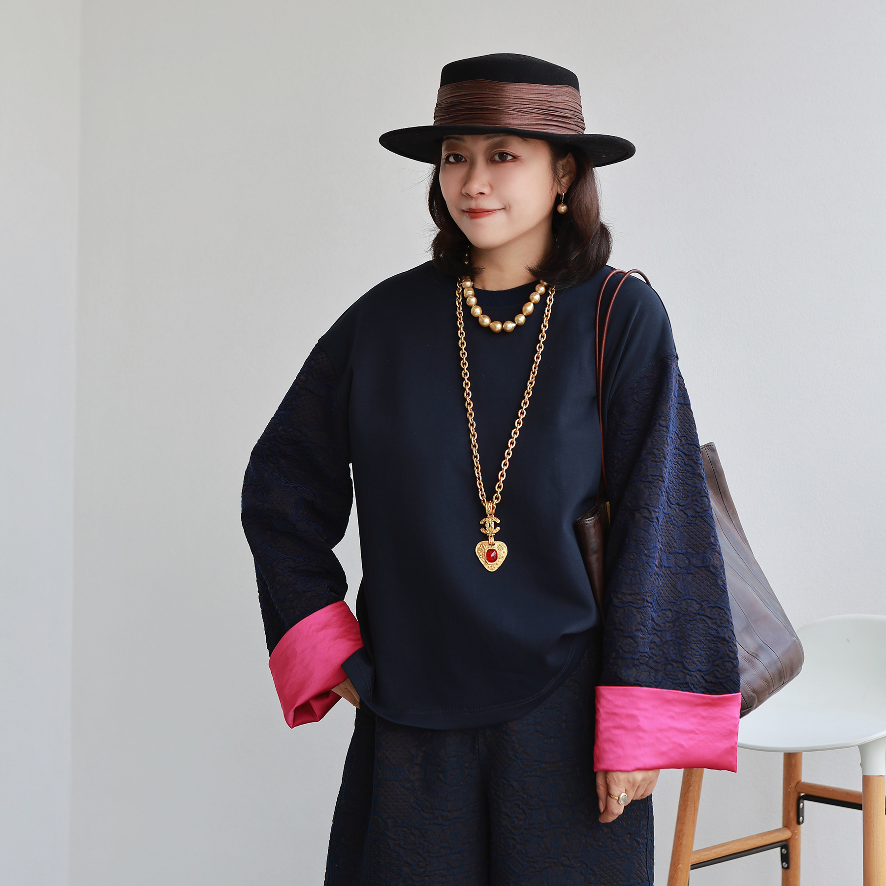 香云纱时尚宽松大气卫衣