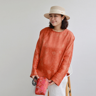 可收盘扣新中式 z珍藏 手工盘扣 落肩袖 旗袍上衣 高端真丝香云纱