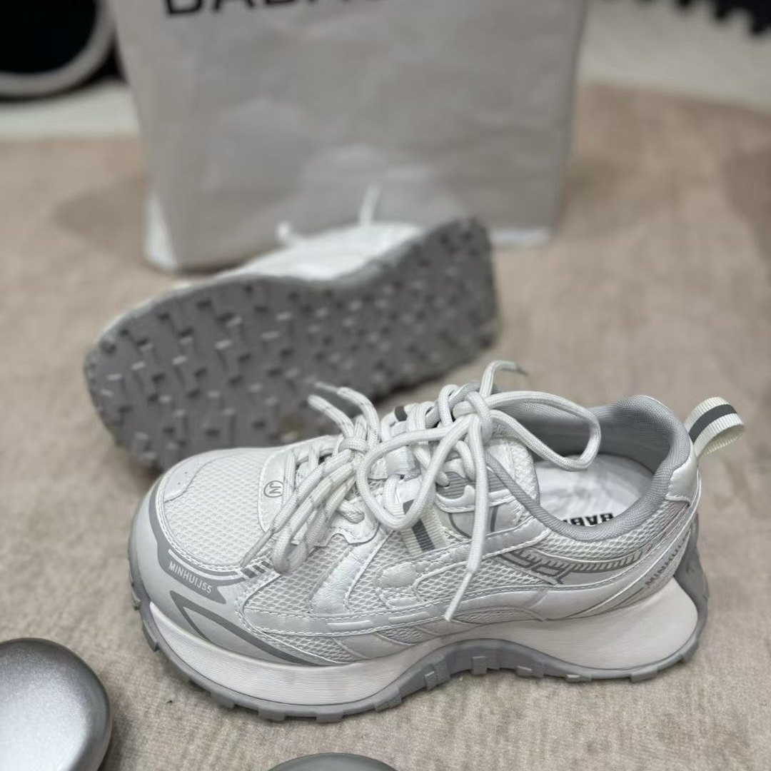 巴宝秀2026年早春新款网面透气厚底阿甘鞋女百搭系带休闲运动潮鞋,女鞋,时尚休闲鞋,淘宝优惠券,粉丝福利购,淘宝优惠卷