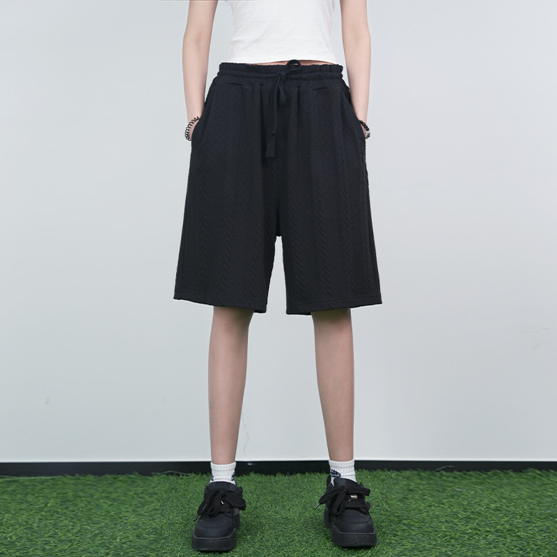 PANMAX/潘·麦克斯夏季大码男生薄款美式复古裤子慵懒风五分裤