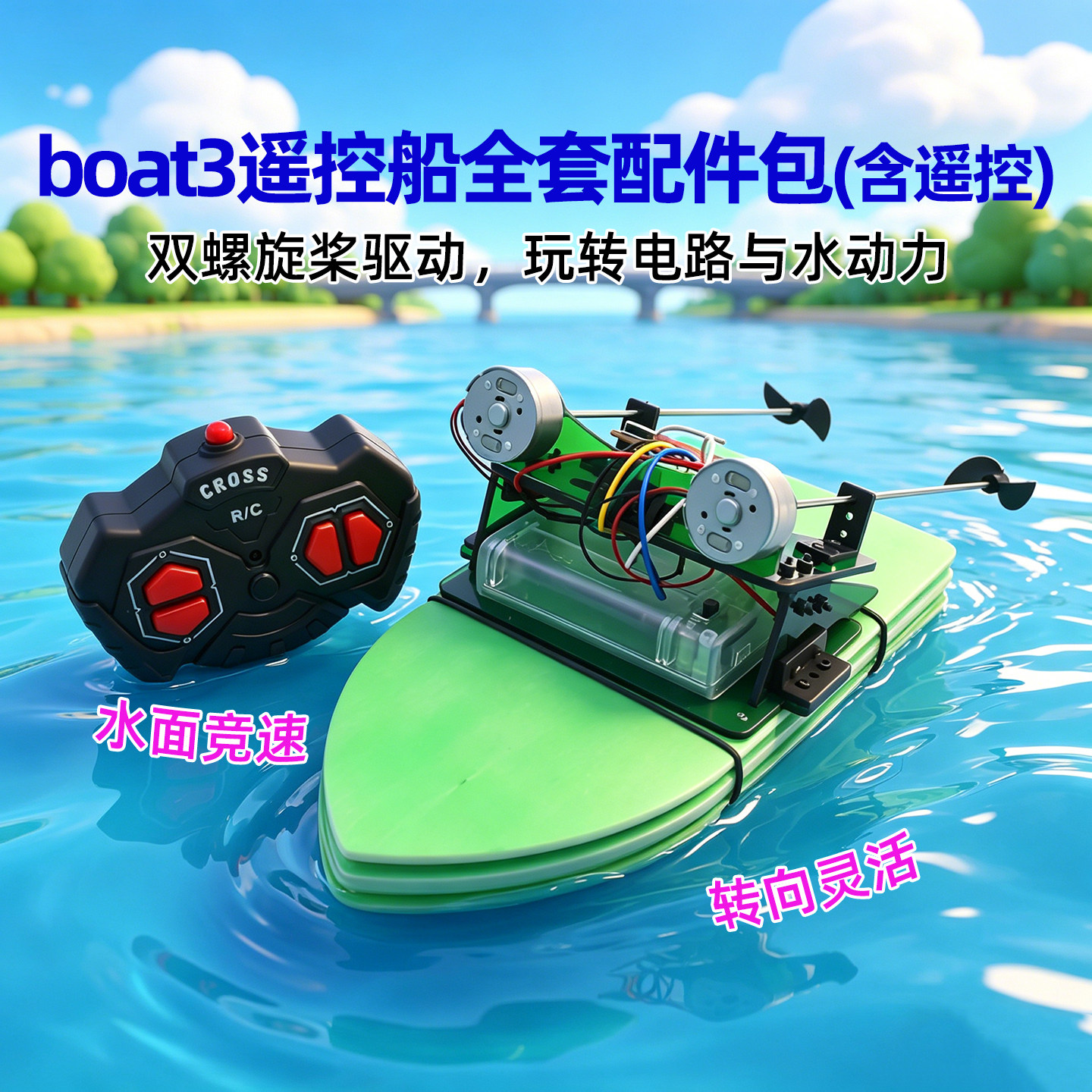 boat3遥控船全套模型远距离玩具图片