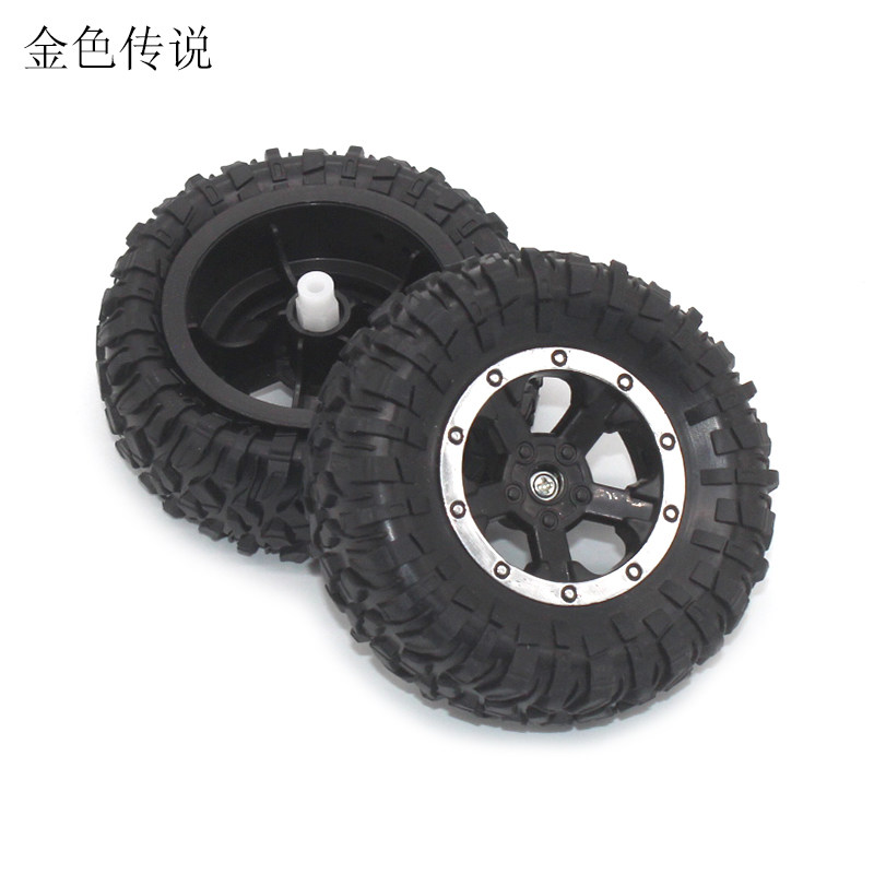 3*78mm橡胶车轮 DIY手工自制玩具车四驱车越野车3mm轴孔轮子配件