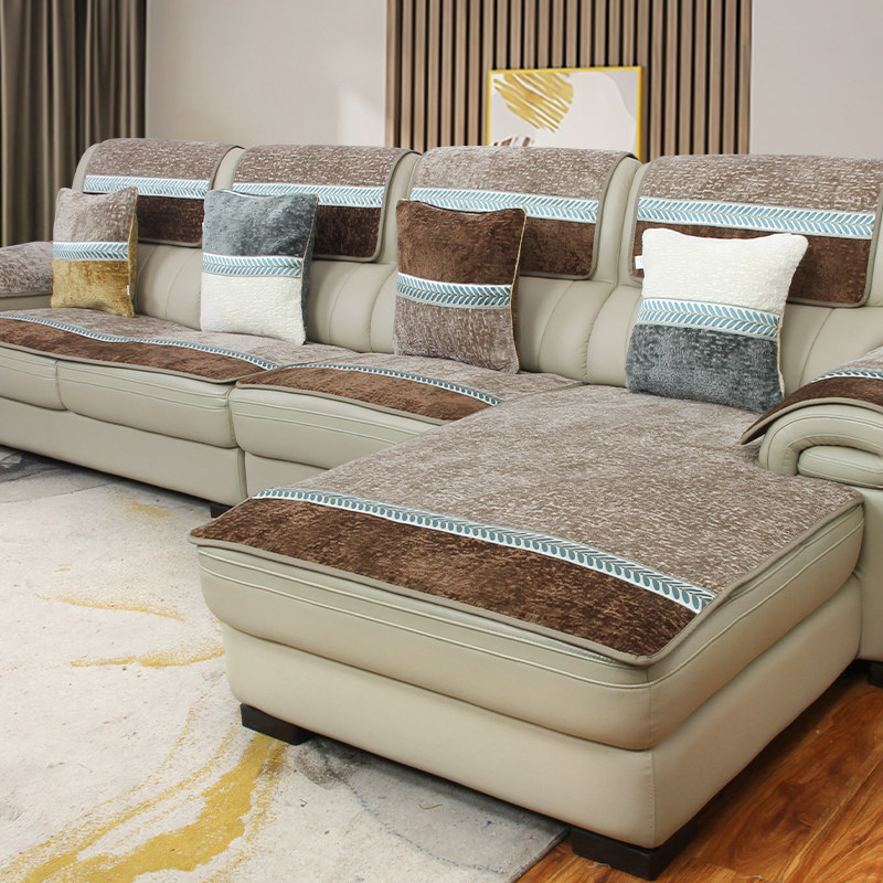 真皮沙发垫防滑坐垫四季通用轻奢毛绒皮沙发专用贵妃沙发套罩盖巾,居家布艺,沙发垫,淘宝优惠券,粉丝福利购,淘宝优惠卷