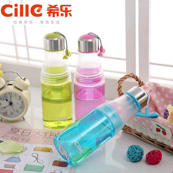 希乐新款美心运动塑料水杯男女学生时尚随手杯子创意便携pc水瓶