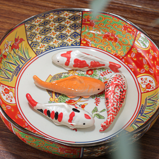 雅之器景德镇陶瓷小摆件鱼缸玩物水浅小鱼水中可漂浮装饰小龟青蛙