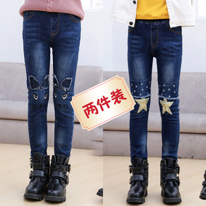 女童童装牛仔裤儿童裤小女孩洋气