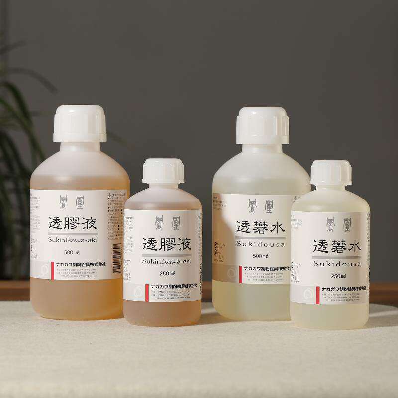 进口凤凰胶矾水透矾水透胶液工笔画国画绢熟宣纸漏矾矿物颜料用胶