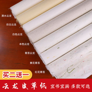【泾徽堂】手工云龙皮草纸加厚宣纸四尺六尺花草云龙仿古半生熟构
