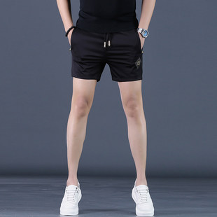 潮牌三分短裤男士冰丝四分裤中裤休闲马裤沙滩裤男款五分裤半截裤