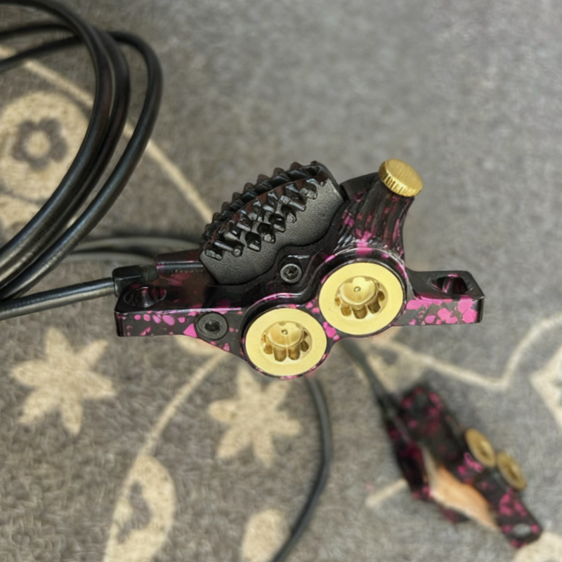 适配青蛙四活塞刹车FV4油压碟刹来令片山地车散热金属片盘片配件