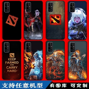 DOTA2刀塔周边小黑至宝适用iPhone17 16Pro 16promax玻璃手机壳苹果15 14plus全包13mini防摔12 11 8XR保护套