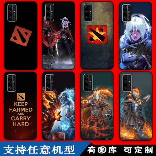 DOTA2刀塔周边小黑至宝适用iPhone17 16Pro 16promax玻璃手机壳苹果15 14plus全包13mini防摔12 11 8XR保护套