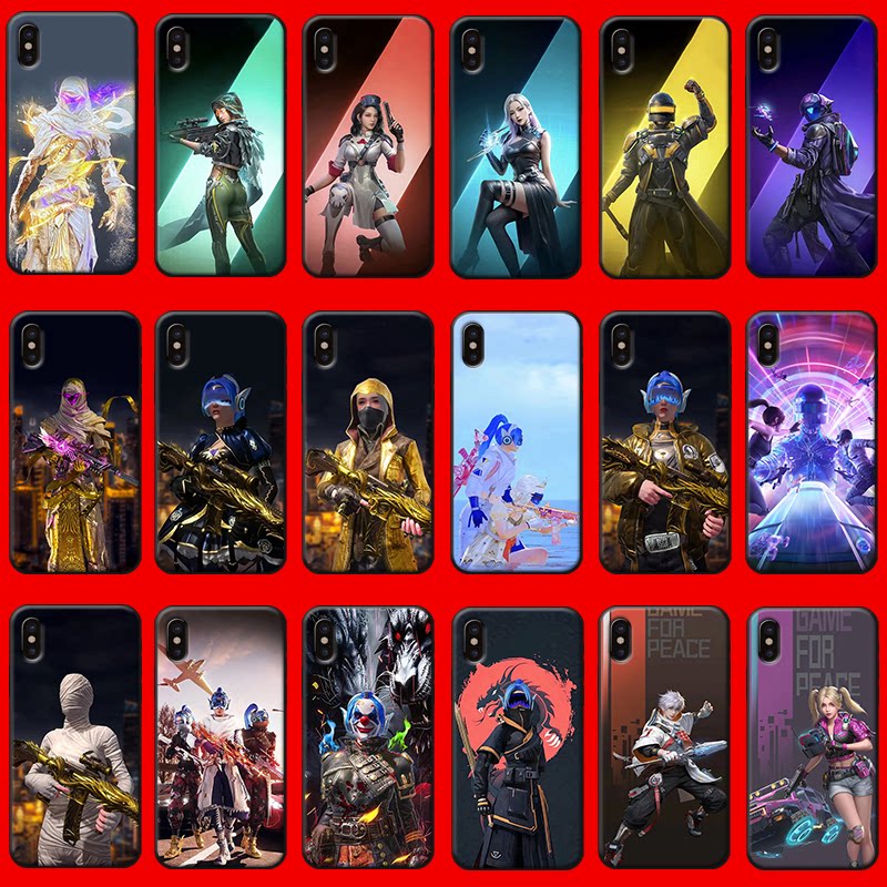 绝地求生‌饰品和平精英绝地求生适用iPhone16 pro max玻璃手机壳苹果15 4plus全包13mini防摔12 11 8 7 XR保护套