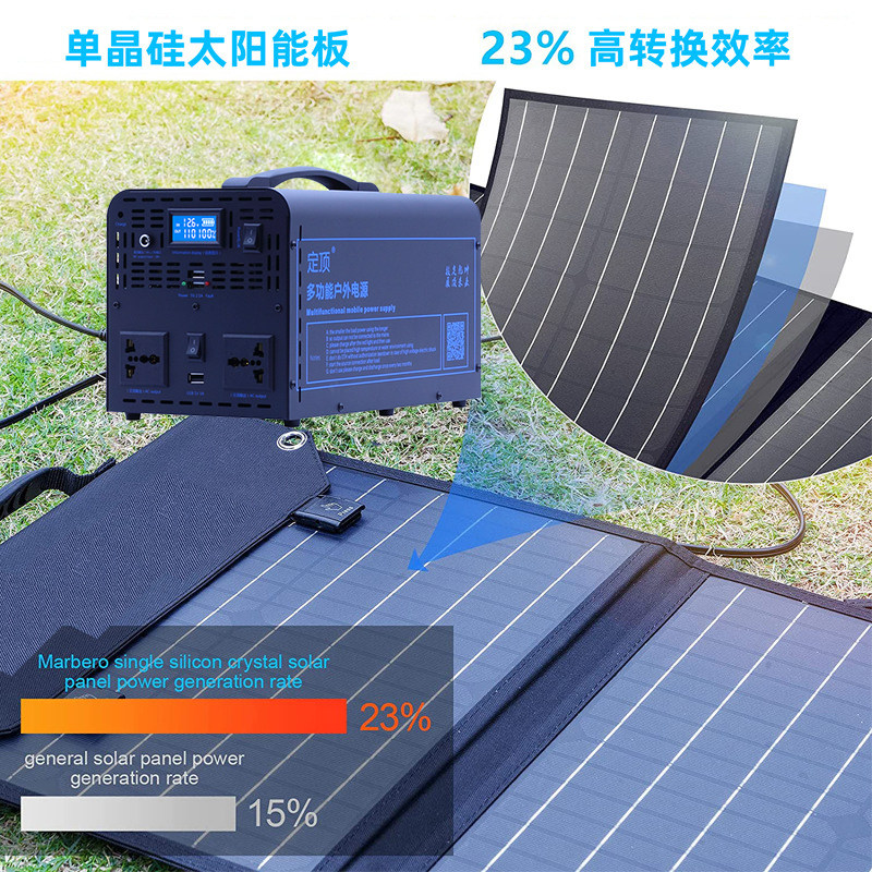 400W房车太阳能板18V200W折叠便携式单晶硅光伏发电板