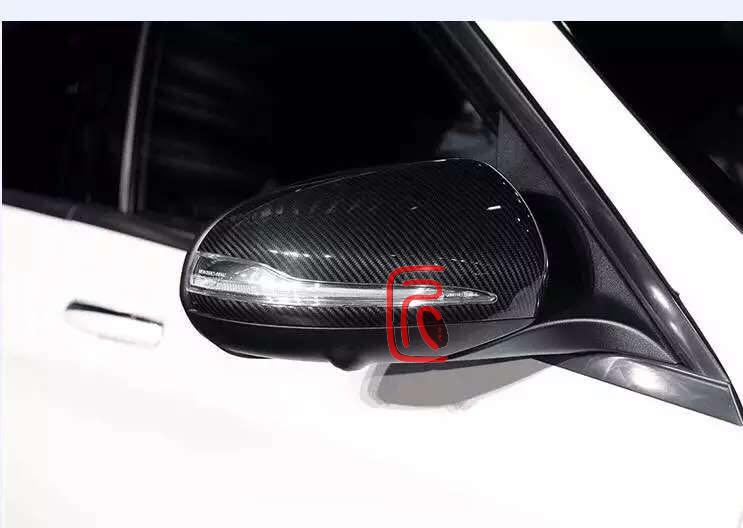 适用于新C级W205 C200L C260L C63 S级 W222碳纤维替换后视镜壳罩