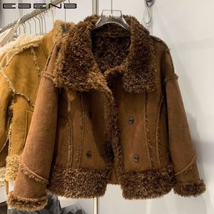 休闲方领时尚棉服外套女短款冬季宽松显瘦加绒加厚机车服保暖甜酷