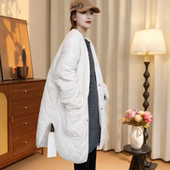 纯色休闲上衣潮韩版 新款 百搭 外套女欧洲站2025春季 宽松菱格中长款