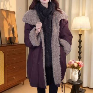 棉服女休闲轻奢气质羊羔绒外穿防寒保暖外套秋冬款新品慵懒风宽松