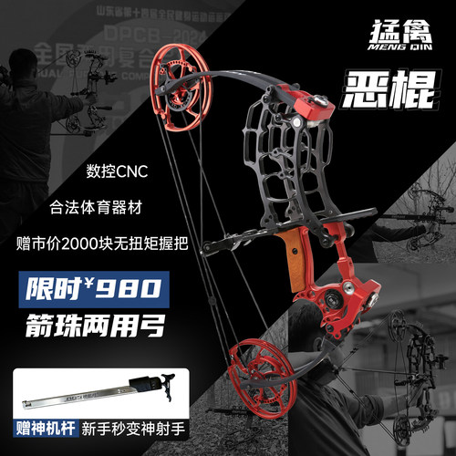 恶棍复合弓2026新款打钢珠精准威力户外AGS神机杆s3专用两用弓pro