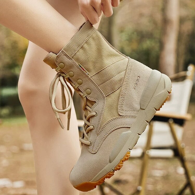 品牌含牛皮户外登山鞋女