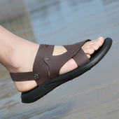 沙滩鞋 德国骆驼动感凉鞋 潮 透气真皮凉拖男士 休闲凉皮鞋 男夏季 新款