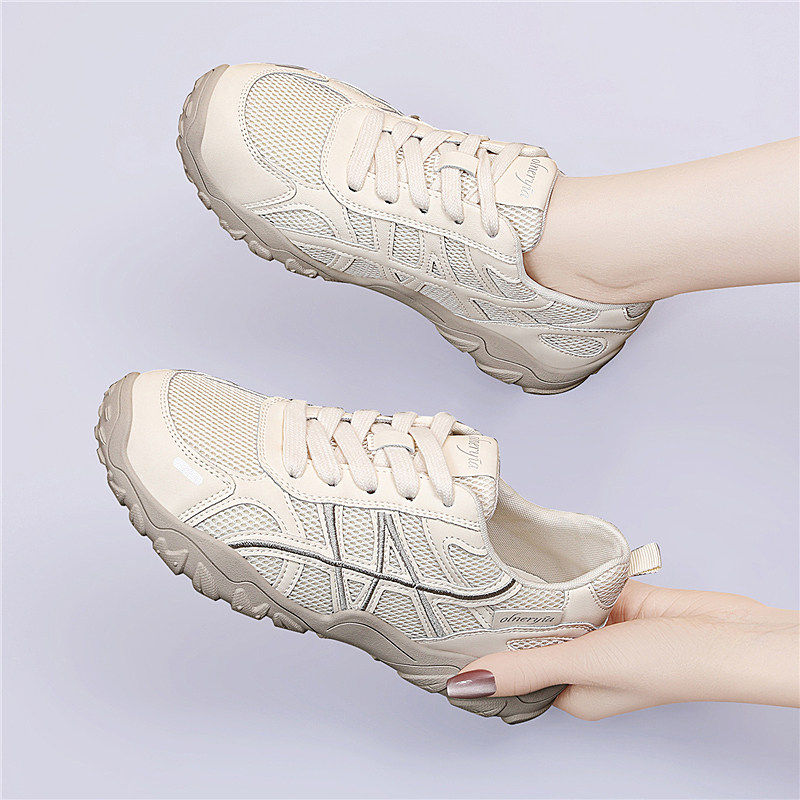 网面透气休闲运动鞋女款2026新款春季百搭软底轻便休闲运动小白鞋