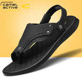 凉鞋 两用沙滩鞋 2025年新款 男式 男士 男真皮夹脚趾拖鞋 夏季 皮凉鞋 男