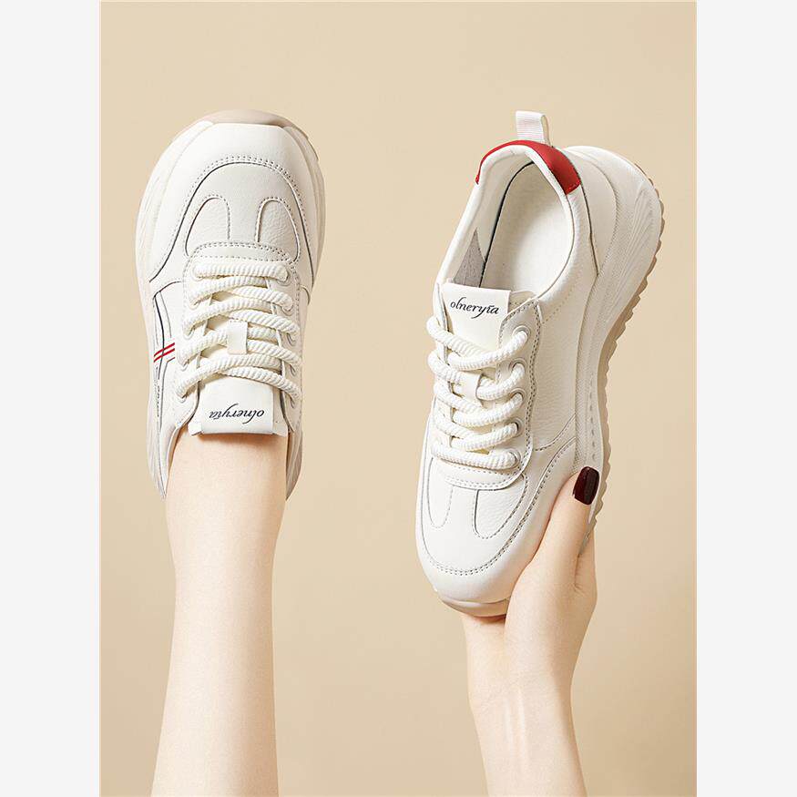 真皮小白鞋女款2025新款春秋季百搭爆款软底轻便休闲运动阿甘鞋子
