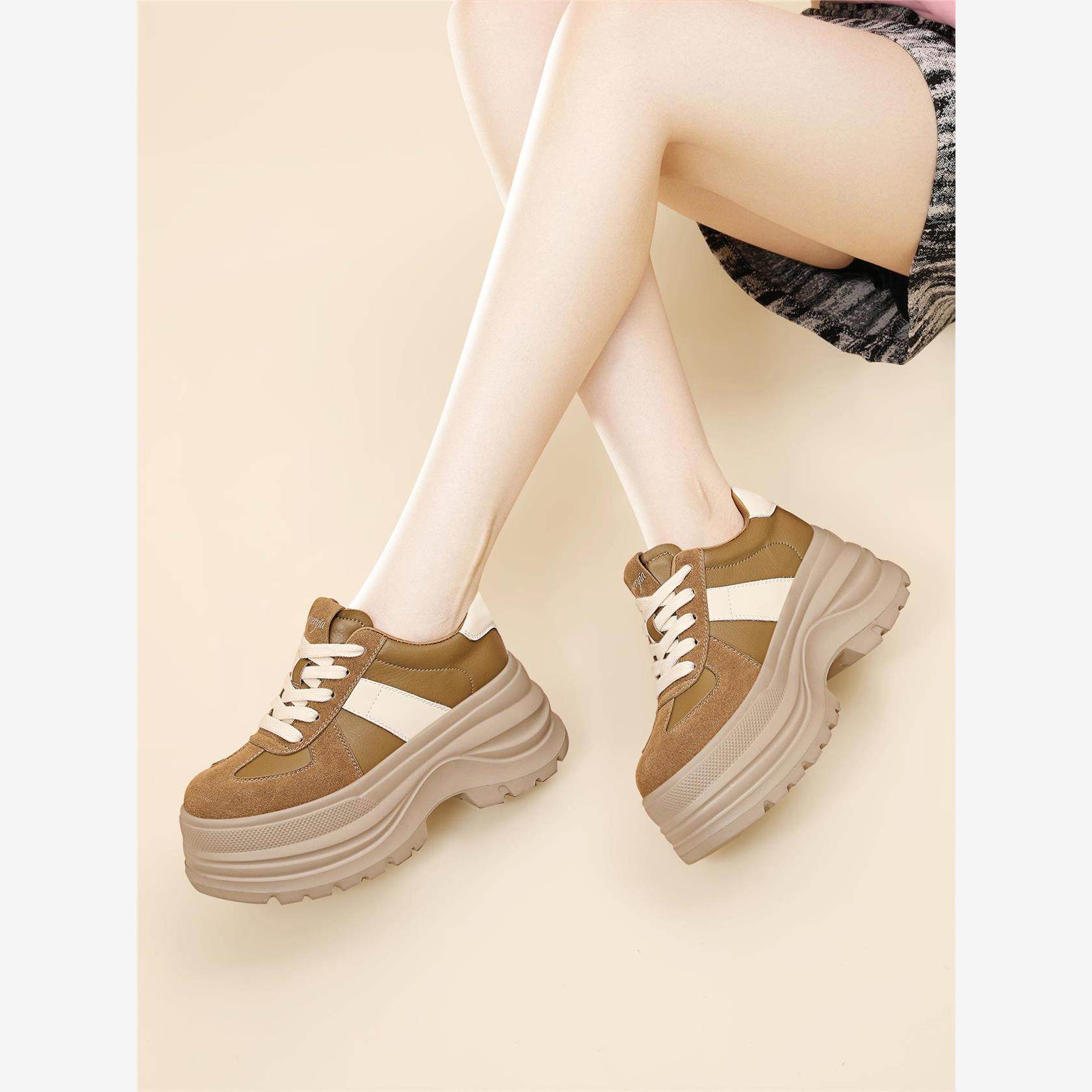 金丝兔品牌女鞋2025新款秋季女鞋厚底休闲鞋女士防滑轻便运动鞋