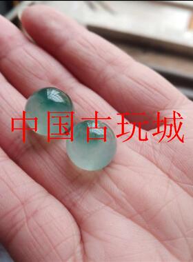 缅甸翡翠色高冰飘花阳绿色珠单珠冰种项链男女款圆珠单颗散珠手串
