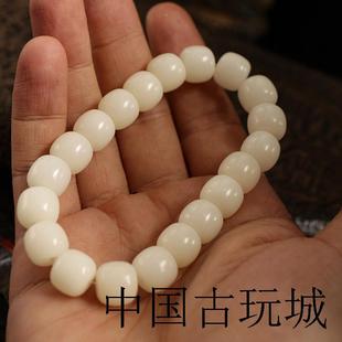 高端原生态高密白玉菩提根手串学生女款手链男款盘玩单圈圆珠佛珠
