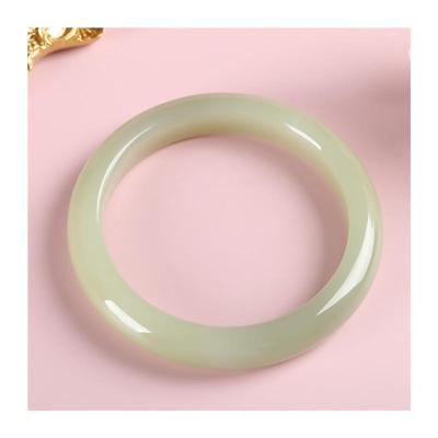 新疆和田玉青白玉镯子晴水底油青浅绿正圈贵妃玉石手镯优雅气质款