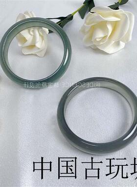 高端高冰种库里蓝玛瑙手镯转运冰透玉镯玉石玉髓非翡翠色招财镯子