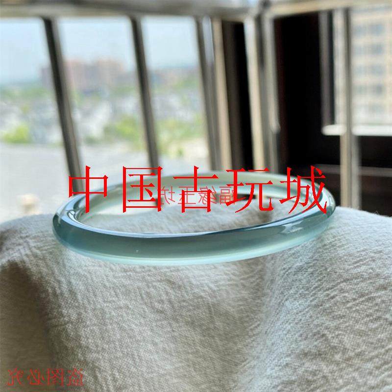 精品玉髓蓝水小金条细圆条手镯女款精致小巧叮当玉镯子送闺蜜送礼