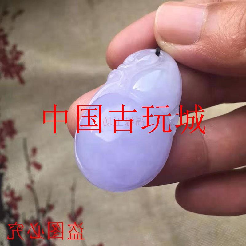 缅甸翡翠色福禄寿葫芦吊坠满色老坑冰糯种紫罗兰玉葫芦挂件毛衣链