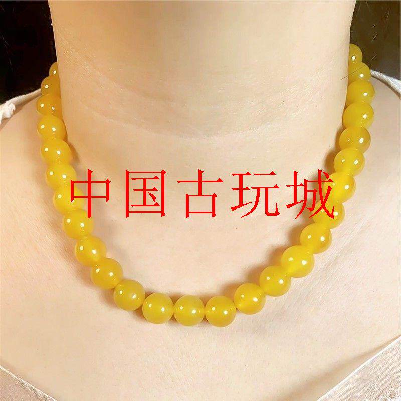 绿玛瑙项链圆珠短款简约复古颈链