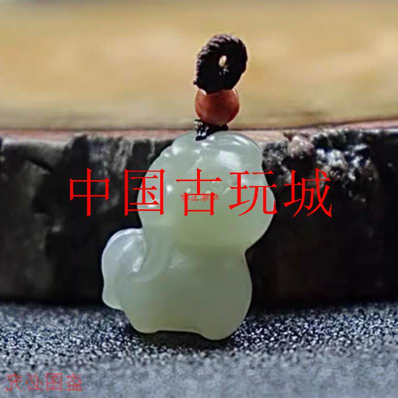 新疆和田玉卡通版十二生肖鼠牛虎兔龙蛇马羊猴鸡狗猪儿童吊坠项链
