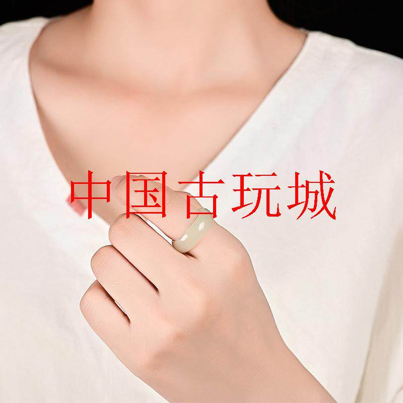 新疆和田玉戒指男女款情侣尾戒对