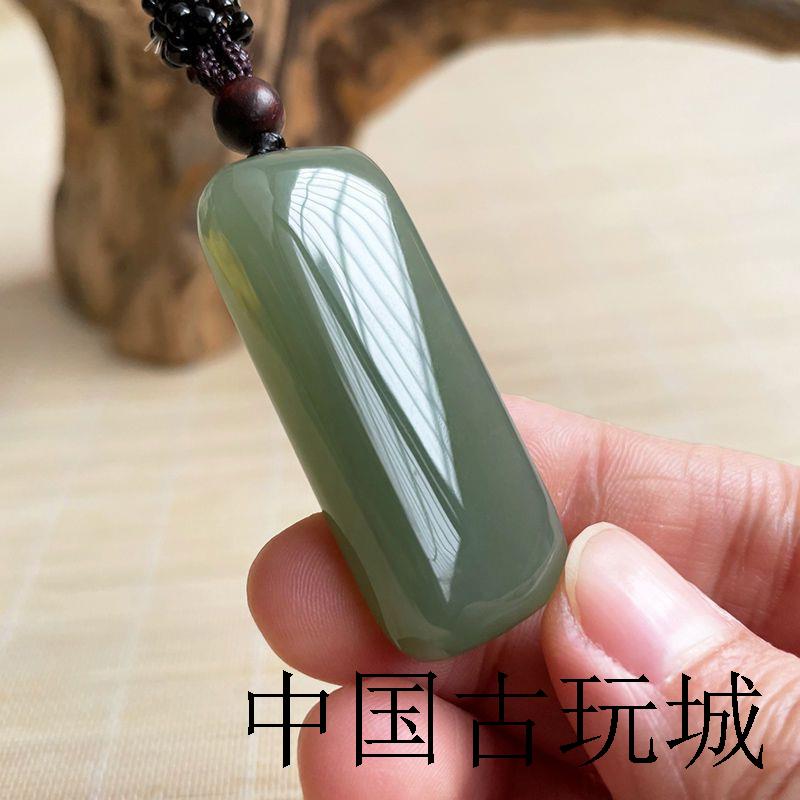 高端新疆和田玉色平安无事玉牌挂绳吊坠男女款玉石玉坠青玉项链