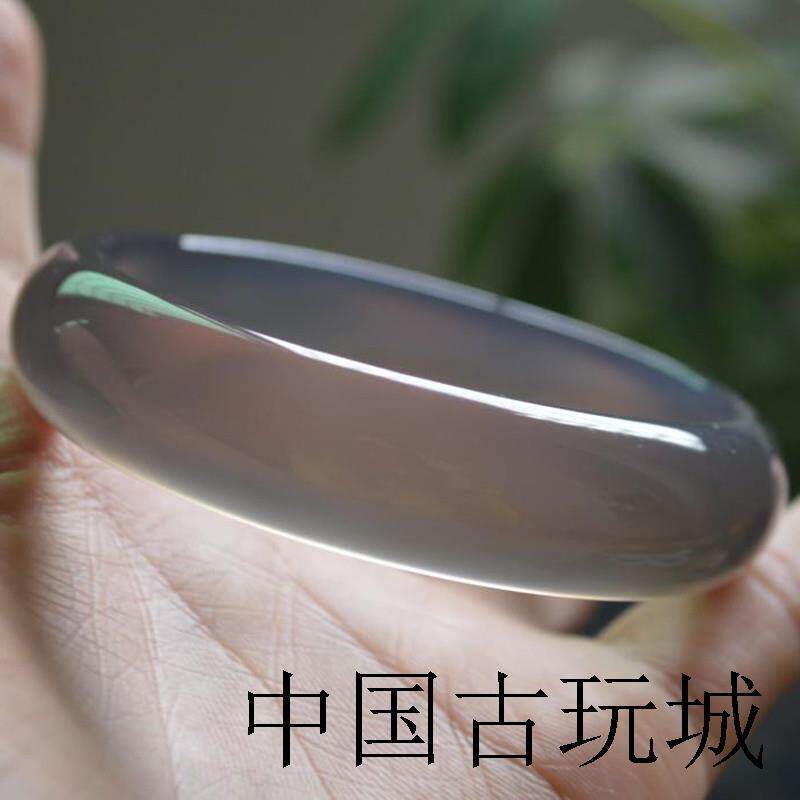 高端正品玉手镯冰种巴西烟灰玉髓