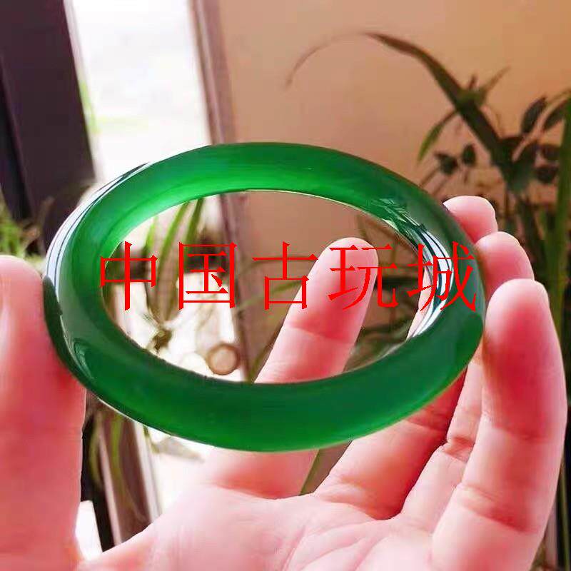 满绿阳绿手镯冰种帝王绿色缅甸精选贵妃正圈高品质玉镯扁条送礼品