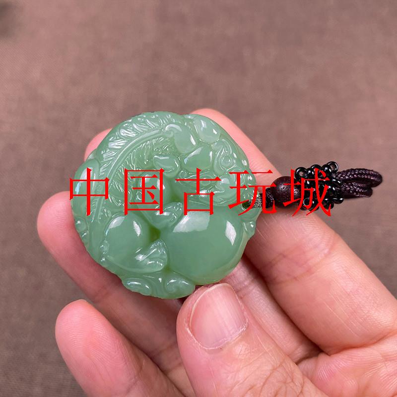和田玉籽料晴水冰糯种有求必应霸王貔貅吊坠男女款玉坠毛衣链玉佩