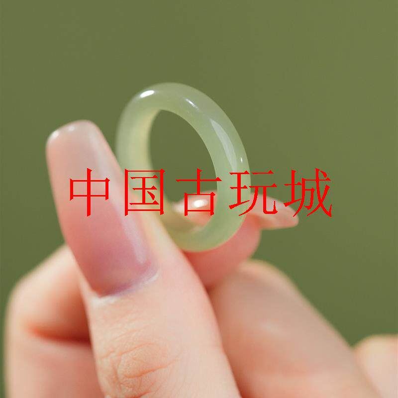 新疆和田玉戒指女款新中式冰种素
