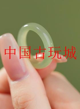 新疆和田玉戒指女款新中式冰种素