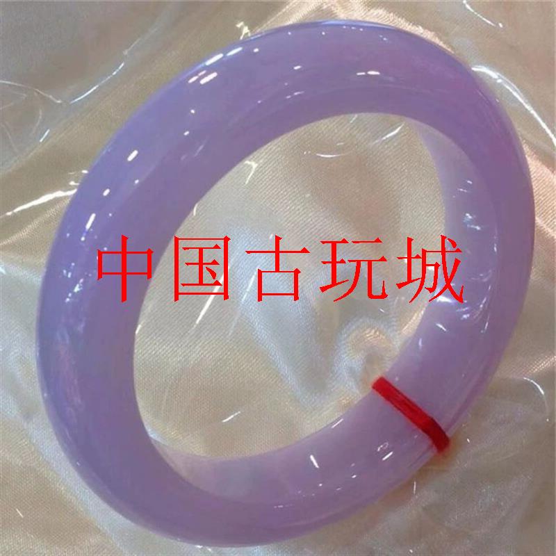 精选缅甸紫罗兰翡翠色手镯帝王紫冰糯种玉手镯子时尚贵妃镯女饰品