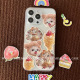 原创ins小狗甜品贴纸适用于苹果iphone15手机壳14promax透明12华为oppo小众设计11可爱vivo小米
