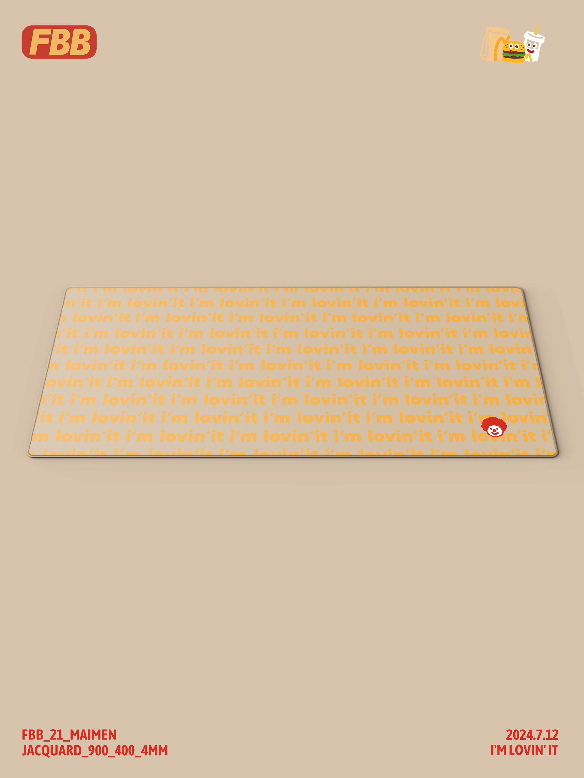 FBB ORIGINAL KEYCAPS MCMEN FOREVER PBT SUBLIMATION CUSTOMIZED MECHANICAL KEYBOARD PERSONALITY RED MCDONALDS PERIPHERALS