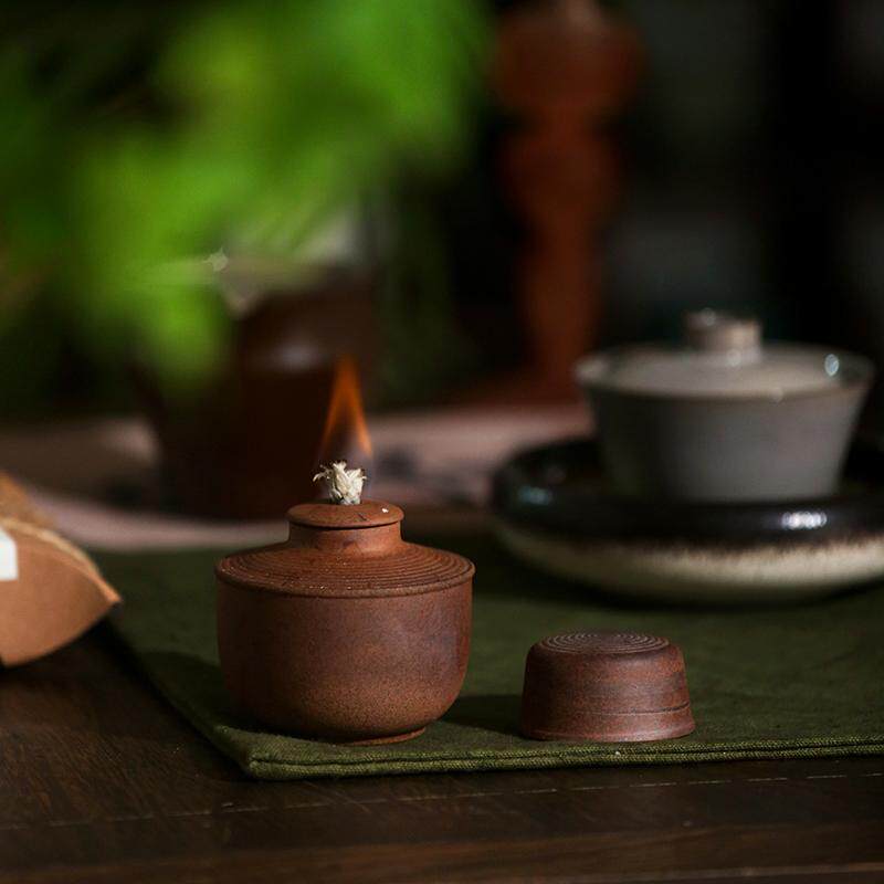 便携带盖茶室温茶老岩泥酒精罐