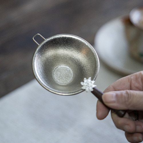 纯钛茶漏金花银花茶叶过滤器