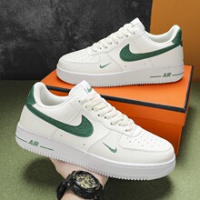 DUNK/AJ 男鞋莆田空军一号af1运动板鞋情侣米白绿小白鞋子女款